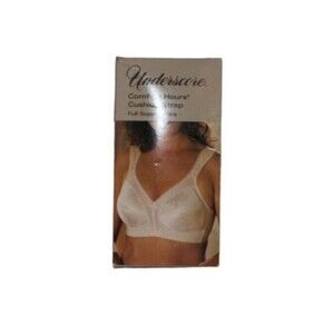 Vintage 80s Underscore Bra Wire Free  Almond Cushion Comfort Wide Strap Size 42C